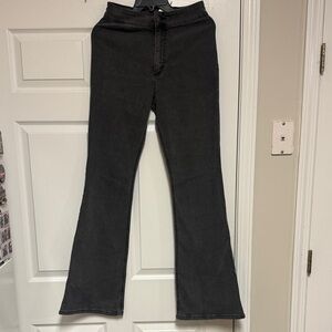 Tezenis Grey/Black Flared Jeans (Very Stretchy Jeggings) High Waste Size M